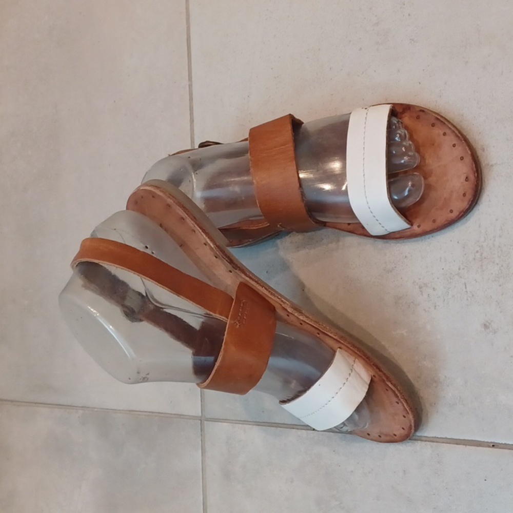 FRYE LEATHER ALLY 2 BAND SLING SANDALS